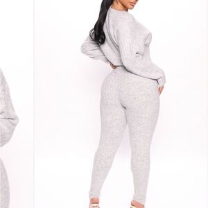 Cozy Gray Women's Knit two piece Jumpsuit
